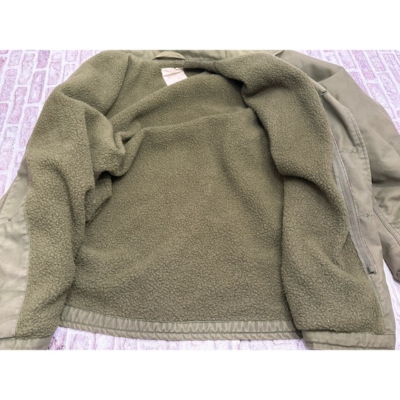 VTG 70s US Navy Military A-2 Cold Weather Deck Jacket Medium Stencil Distressed - Picture 9 of 15